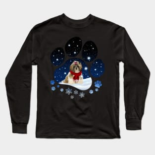 Snow Paw Shih Tzu Christmas Winter Holiday Long Sleeve T-Shirt